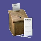 Vertiflex Products 50007 Wood Suggestion Box, Medium Oak Finish,
7-3/4W X 7-1/4D X 9-3/4H