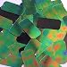 Green Jungle Rainbow Black Sequin Rectangle Long 1.5 inch Couture Loose Paillettes. Made in USA.