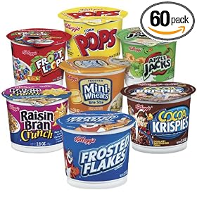 Kellogg's Cereal Favorites Variety Pack, 1.5 to 2.8-Ounce Single Serve Cups (Pack of 60)