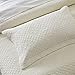 Calla Angel Saint Ivory Luxury Pure Cotton Matelasse Quilted Pillow Sham, Euro, 26x26, Ivory