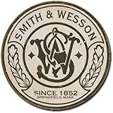 Smith & Wesson Round Metal Tin Sign 11 by 11 inches 1 count