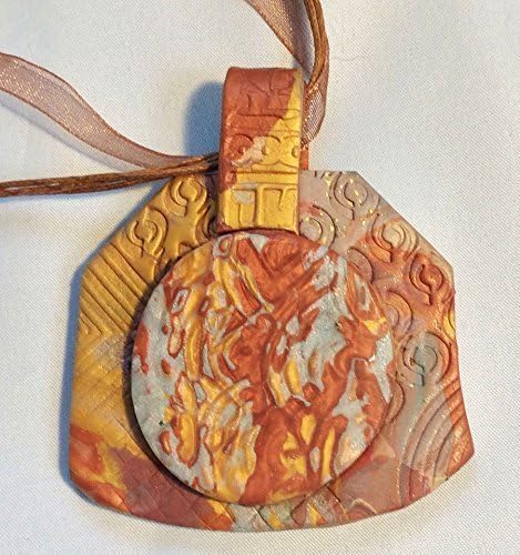 Striking ultra lightweight gold and copper Mokume Gane necklace