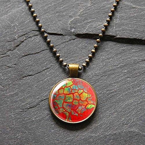 Picture Pendant Necklace with a Tree Painting under a glass dome Bezel Pendant Art Photo Necklace by Ducky Rubin for StudioDjewelry