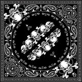 Zan Headgear Bandanna , Style: Skull Row, Size: OSFM B140