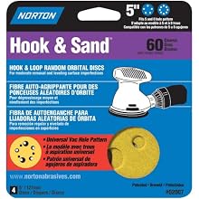 Norton Hook & Sand, Hook and Loop Disc, Paper Backing, Aluminum Oxide, 5 & 8 Holes