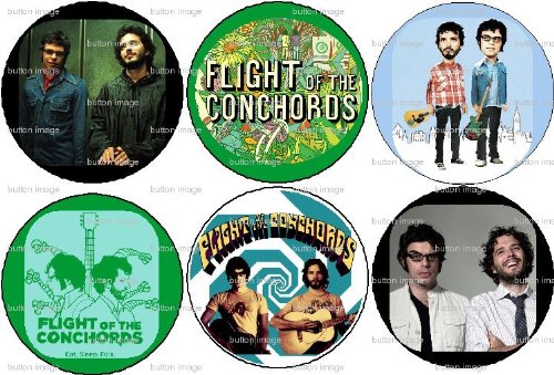 Set of 6 FLIGHT OF THE CONCHORDS Pinback Buttons Pins