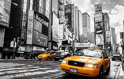 Canvas Wall Art Print, New York Yellow Taxi Cab Picture Print on Canvas