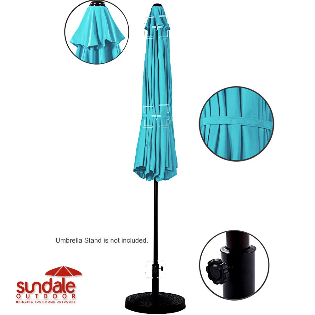 Sundale Outdoor 10 Feet Outdoor Aluminum Patio Umbrella with Auto Tilt and Crank, 8 Alu. Ribs