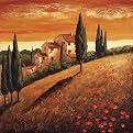 De Vita Sunset Over Tuscany I Canvas Giclee(16 x 16")