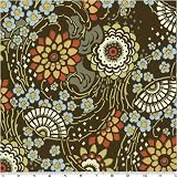 Amy Butler Lotus Geisha Fans Olive