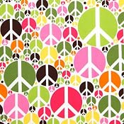 Robert Kaufman Peace Signs Bubbles Summer Fabric Yardage