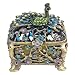 Peacock Shaped Jewelry Trinket Box in Czech Preciosa Crystals
