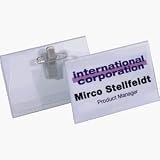 Durable Name Badges Combi-Clip for Pin or Clip to Clothing 54x90mm Ref 8610 [Pack 5]