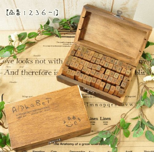 &数字スタンプ70个 木箱入り*手书き风 有限,