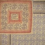 Reversible Duvet Cover-Dabu Block Print Paisley-F/Q