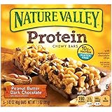 Nature Valley Peanut Butter Dark Chocolate Protein Chewy Bars, 1.42oz.- 5 Count, Total 7.1 Ounce (Pack of 6)