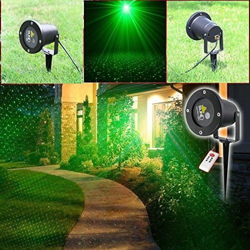 SUND Remote Control Waterproof New Outdoor/ Indoor Green Pattern Projector Landscape Garden Yard Lawn Tenement Snow Lighting Show Xmas Decorations(GOF-100G)