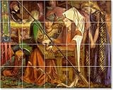 Dante Gabriel Rossetti Mythology Tile Mural Floor Design Decor. 18x24 in. using (12) 6x6 tiles.