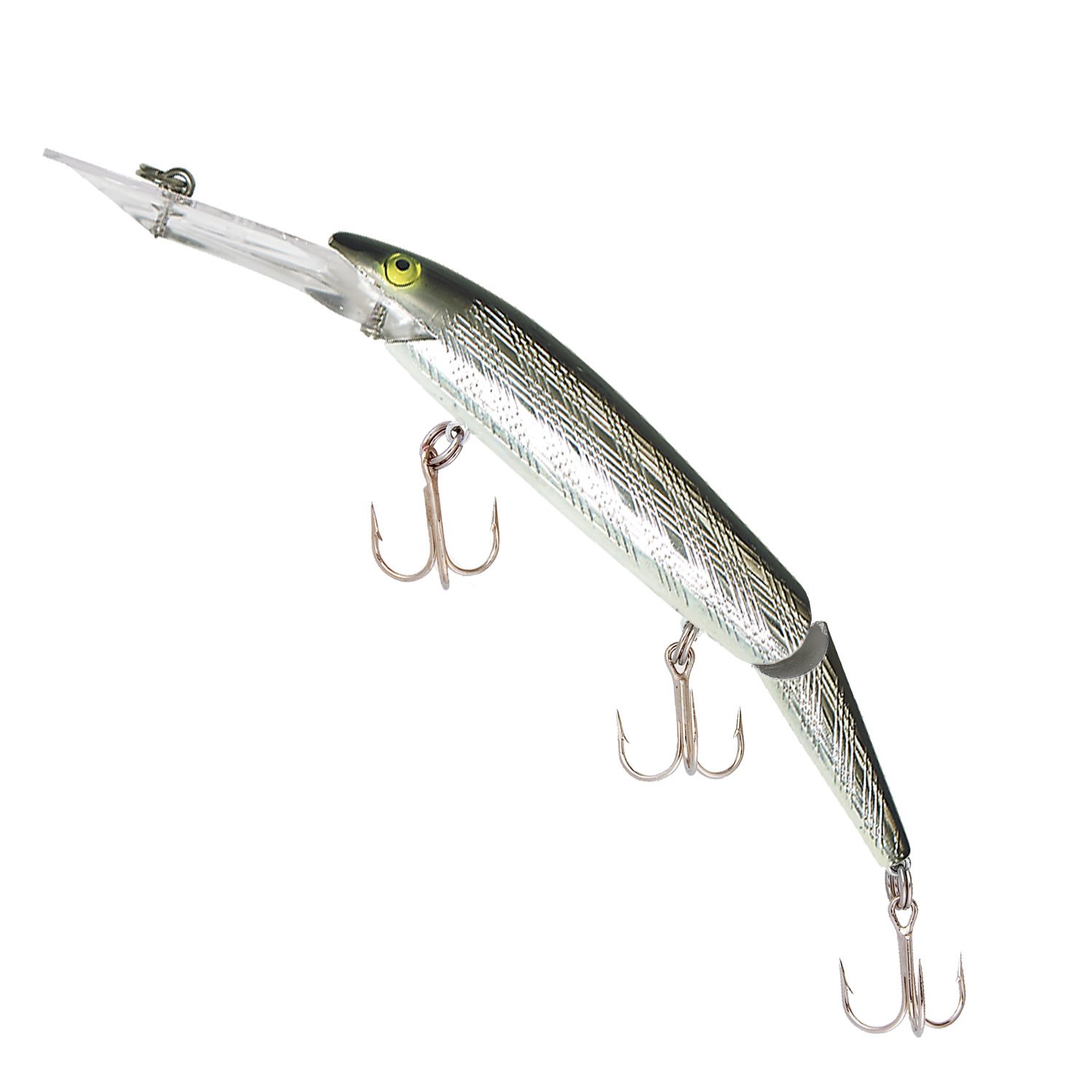Galleon Rebel Jointed Spoonbill Minnow Fishing Lure Silver/Black