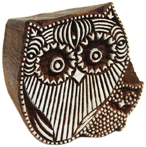 International Arrivals Blockwallah Wooden Stamp, Owl Family