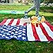 Extra Large American National Flag Outdoor Blanket Foldable Mat Tote for Picnic, Beach, Traveling, Camping, Hiking, 51“×63”(130cm×160cm)