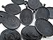 10 CleverDelights Oval Pendant Trays - Dark Black Color - 30 x 40 mm - Pendant Blanks Cameo Bezel Cabochon Settings - 30x40mm