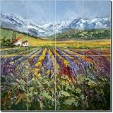 Field of Dreams by Ginger Cook - Artwork On Tile Ceramic Mural 17 x 17 Kitchen Shower Backsplash
