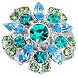 Blue Green Erotic Flower Adjustable Ring