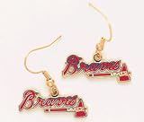 Atlanta Braves Enameled MLB Team Logo Dangle Earrings