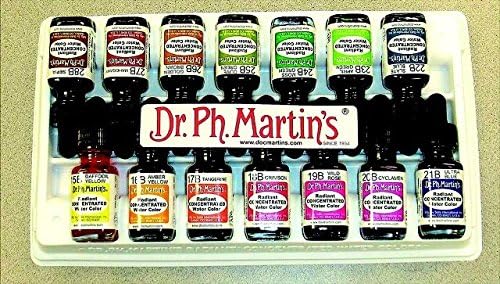 Dr Martins Non-Toxic Radiant Concentrated Watercolor Paint Set B - 0.5 Oz. Bottle, Set 14