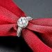 FENDINA Womens Wedding Engagement Ring Classic Solitaire Enternity Love Promise Rings for Her Bands - 18K White Gold Plated & CZ Crystal - FAR112