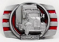 Kenworth Truck Enamel Pewter Belt Buckle