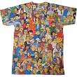 Simpsons Springfield Crowd Mens Photo Sheer T-Shirt