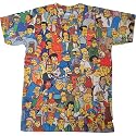Simpsons Springfield Crowd Mens Photo Sheer T-Shirt