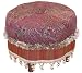 Scalloped Center Button Tufted Round Ottoman