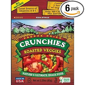 Crunchies Freeze-Dried Roasted Veggies, 2.25-Ounce Pouches (Pack of 6)