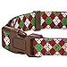 Blueberry Pet 4 Patterns Christmas Party Fair Isle Style Adjustable Dog Collar with Detachable Bow Tie, Medium, Neck 14.5