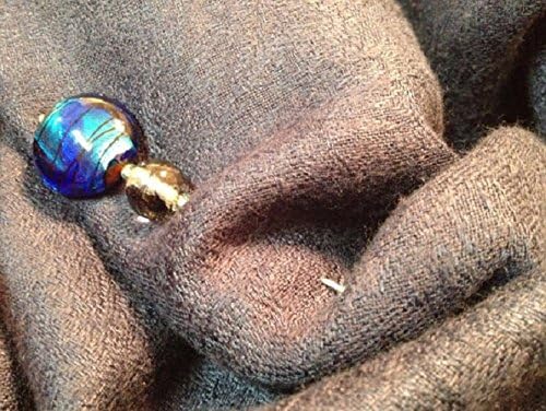 3" or 5" Blue and Turquoise Glass Shawl, Scarf, Sari, Hijab Pin