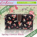 財布・長財布 Cath Kidston-キャスキッドソン-財布 長財布 レディース 長財布 (花柄黒) Spring Flowers Black