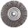 Weiler Trulock Narrow Face Wire Wheel Brush, Round Hole, Steel, Crimped Wire, 8" Diameter, 0.014" Wire Diameter, 5/8" Arbor, 2-1/16" Bristle Length, 3/4" Brush Face Width, 6000 rpm