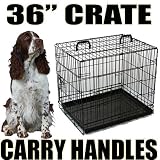 36 Folding Black Metal Dog Cage Crate Carrier Epoxy Coated Anti Rust Frame And Tray By Kingdom Of Fun