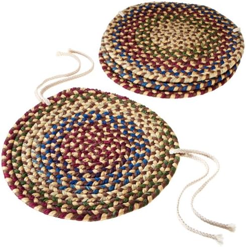 International Monticello Set of 4 Braided Reversible Chair Pads, Natural