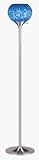 Oceanic Floor Lamp in Polished Steel & Blue Glass
