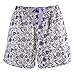 Leisureland Women's Cotton Poplin Pajama Lounge Boxer Shorts Floral Purple