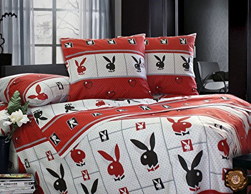Playboy Bunny Logo Love Bedding Sets - Decorate your bedroom with Bed Black and White Color Linens - Win a prize for feedback