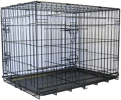 GoPetClubs Outdoor 30-inch 2-Door Heavy-Duty Metal Folding Dog Crate w/ Divider