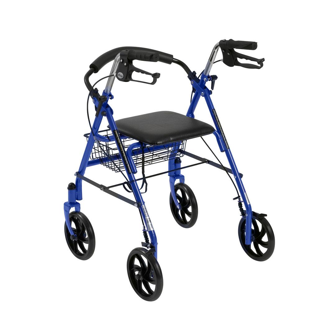 Drive Medical Four Wheel Rollator Walker, Blue Health