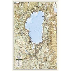 Lake Tahoe Basin Poster Size Wall Map (laminated)