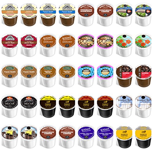 40-count - NEW Regular and Flavored Coffee Variety Pack for Keurig® 2.0 Brewers - Featuring Wolfgang Puck, Green Mountain, Grove Square, Donut House, Eight O'clock, Marley, Caza Trail, Authentic, and Folgers Coffees