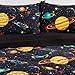 Veratex Rocket Star Bedding Collection Cotton 4-Piece Glow in the Dark Kids Comforter Full Size, Black